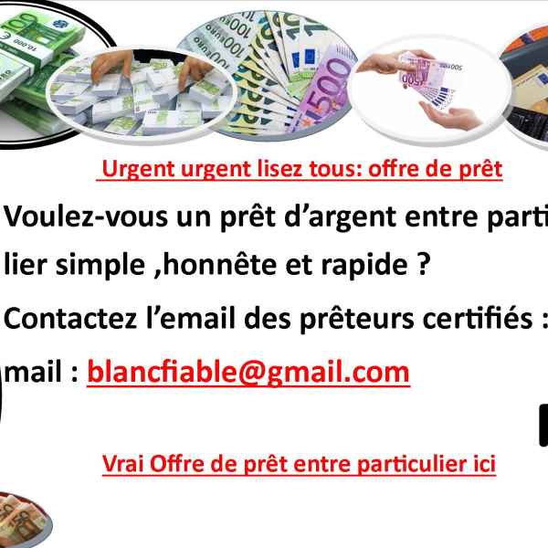 OFFRE DE PRÊT ENTRE PARTICULIER  sérieux et ra Berne CHF