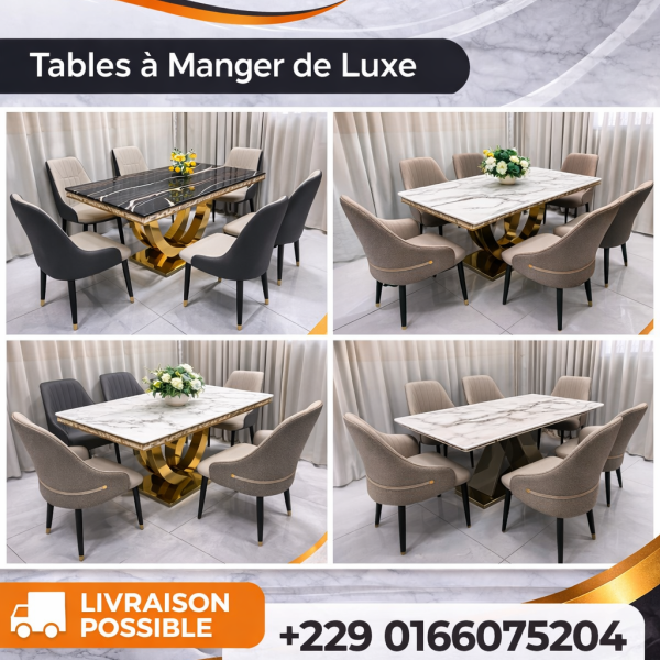 Tables à manger modernes marbrées Disponible Cotonou FCFA