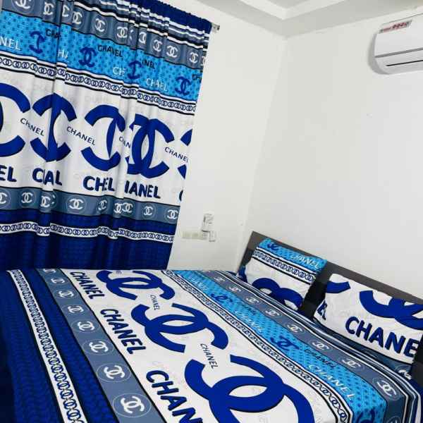 Ensemble de 2rideaux 1Drap Lomé FCFA