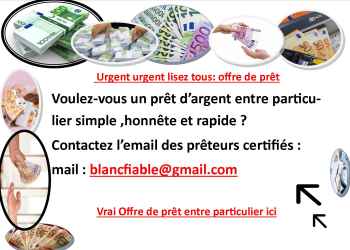 OFFRE DE PRÊT ENTRE PARTICULIER  sérieux et ra Berne Congo Brazzaville
